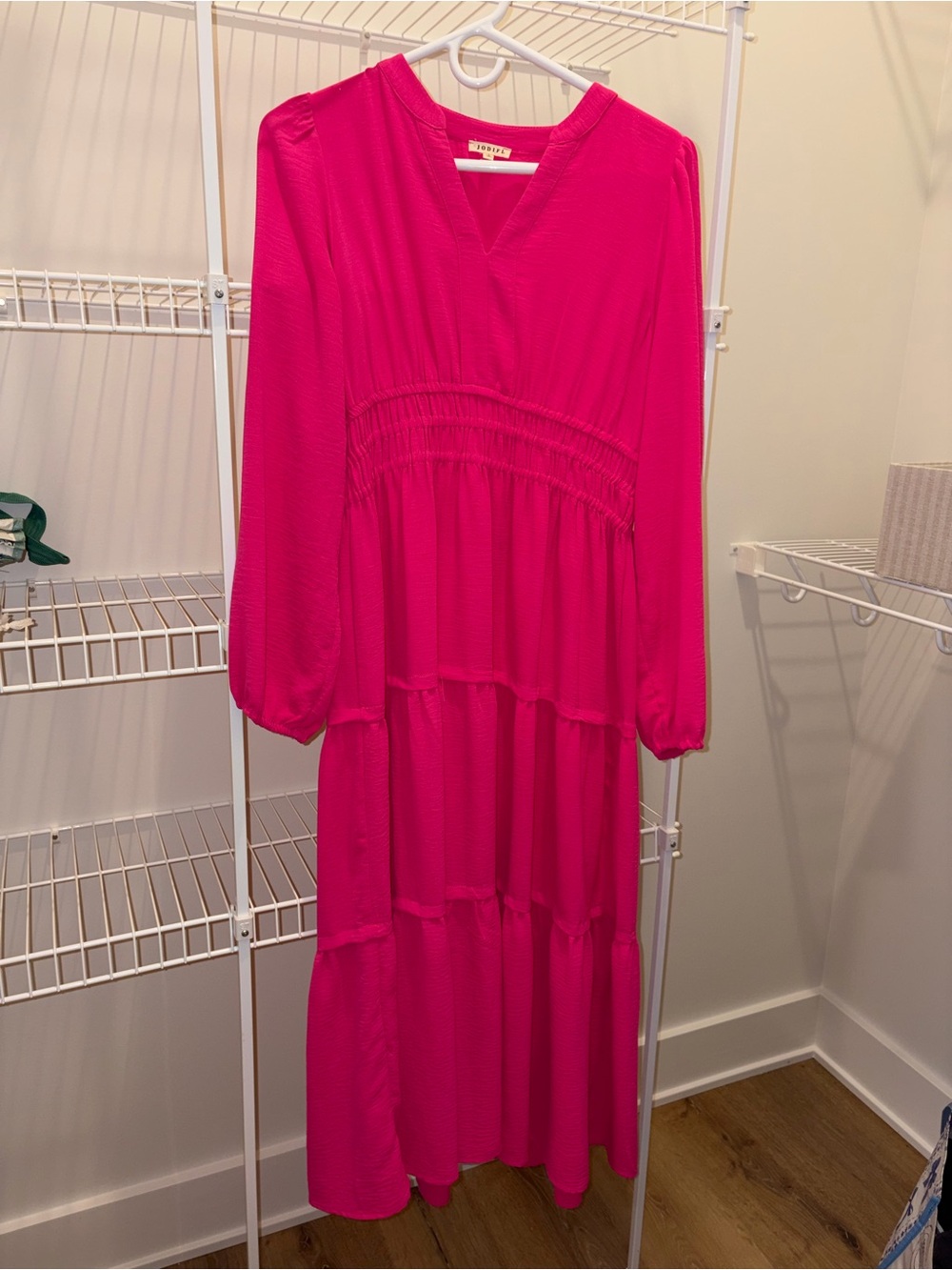 JODIFL Hot Pink Tiered Maxi Dress